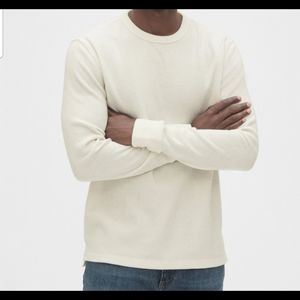 NWT Men's Gap Off White/Gray Thermal Top Size XL